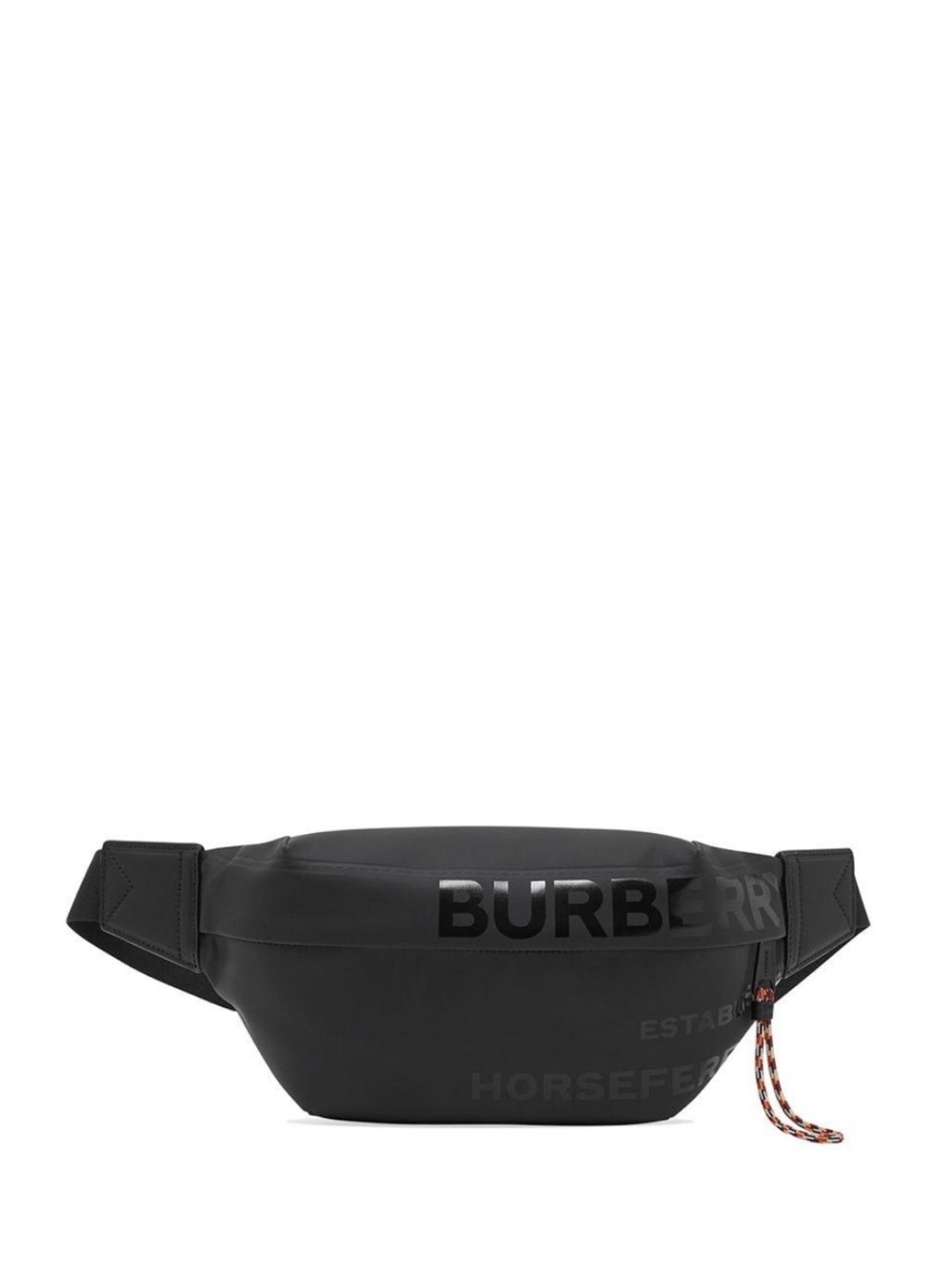 Burberry Black Logo Belt Bag with Contrast Cord Pull
